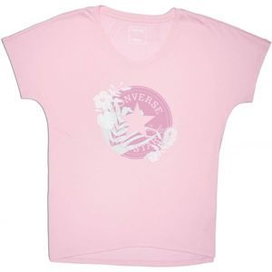 Converse PALM PRINT CP FILL FEMME TEE ružová M - Dámske tričko