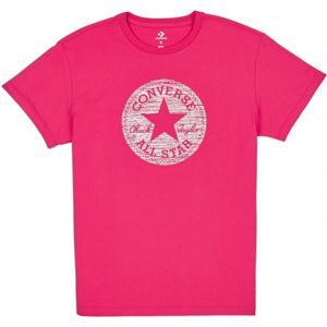 Converse PRECIOUS METAL CHUCK PATCH EASY CREW TEE ružová S - Dámske tričko