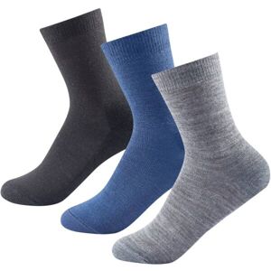 Devold DAILY MERINO LIGHT SOCK 3PK Vysoké vlnené ponožky, čierna, veľkosť 41-46