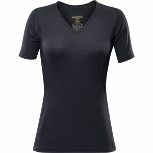 Devold BREEZE T-SHIRT V-NECK W Dámske vlnené tričko, čierna, veľkosť XS