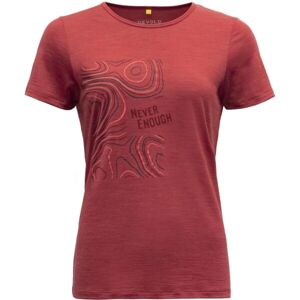 Devold HELLESYLT MERINO 130 TEE Dámske tričko, červená, veľkosť XS