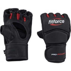 Fitforce PRO POWER MMA bezprstové rukavice, čierna, veľkosť M