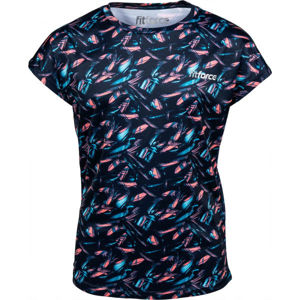 Fitforce BONAIRE Dievčenské športové tričko, tmavo modrá,ružová,biela,modrá, veľkosť
