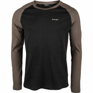 Hi-Tec PURO LS Pánske tričko s dlhým rukávom, čierna,hnedá,biela, veľkosť