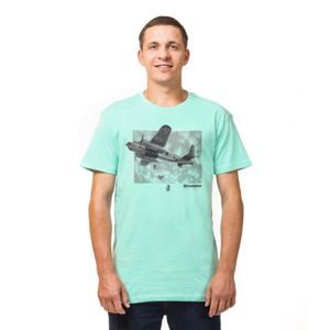 Horsefeathers BOMBER  T-SHIRT modrá L - Pánske tričko