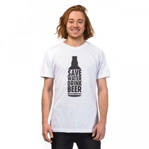 Horsefeathers SAVE WATER T-SHIRT biela S - Pánske tričko