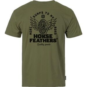 Horsefeathers WHEEL Pánske tričko, khaki, veľkosť