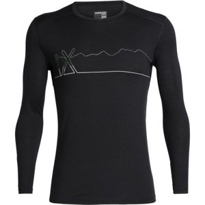 Icebreaker OASIS LS CREWE SINGLE LINE SKI čierna XXL - Funkčné tričko z vlny Merino