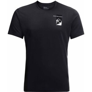 Jack Wolfskin VONNAN S/S GRAPHIC T M Pánske tričko, čierna, veľkosť