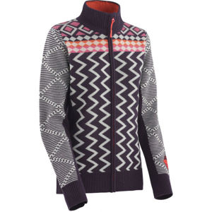 KARI TRAA VINJE F/Z KNIT fialová M - Vlnený sveter na zips