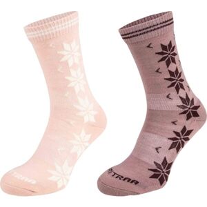 KARI TRAA VINST WOOL SOCK 2PK Dámske vlnené ponožky, ružová, veľkosť 36-38