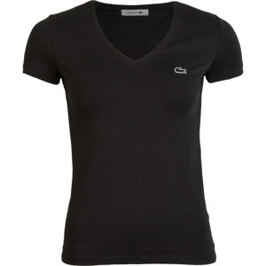 Lacoste V NECK SS T-SHIRT čierna S - Dámske tričko