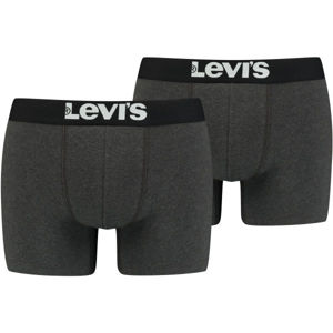 Levi's MEN SOLID BASIC BOXER 2P Pánske boxerky, tmavo sivá, veľkosť S