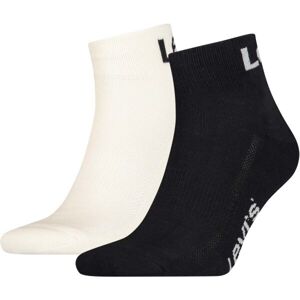 Levi's MID CUT SPORT LOGO 2P Unisex ponožky, čierna, veľkosť 39 - 42