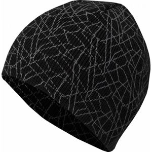 Lewro ARCHEN Chlapčenská pletená čiapka, čierna,tmavo sivá, veľkosť