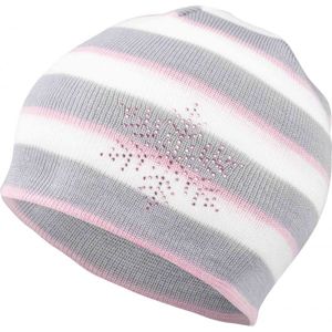 Lewro BERENICE Dievčenská pletená čiapka, sivá, veľkosť 4-7
