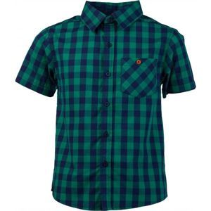 Lewro OLIVER Chlapčenská košeľa, zelená,tmavo modrá, veľkosť