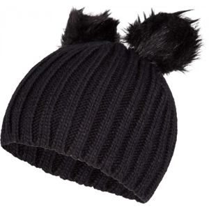 Lewro LILIEN Dievčenská pletená čiapka, čierna, veľkosť