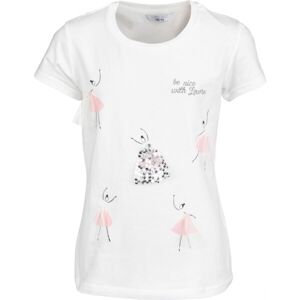 Lewro PEARL Dievčenské tričko, biela, veľkosť 128-132