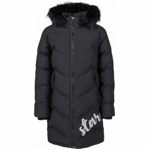 Lewro STAR Dievčenský zimný kabát, čierna, veľkosť 116-122