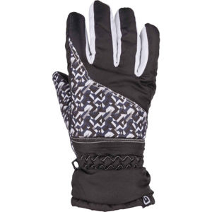 Lewro TORES Dievčenské lyžiarske rukavice, čierna,biela, veľkosť