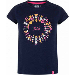 Loap BARIE Dievčenské tričko, tmavo modrá,ružová,oranžová, veľkosť
