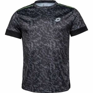 Lotto RUN&FIT TEE PRT PL Pánske bežecké tričko, tmavo sivá,čierna,strieborná, veľkosť