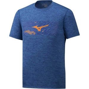 Mizuno IMPULSE CORE WILD BIRD TEE modrá L - Pánske bežecké tričko
