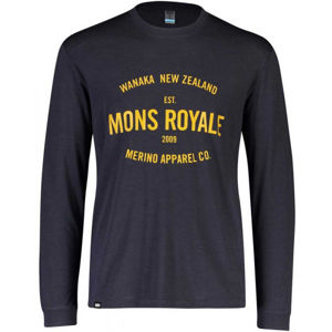 MONS ROYALE ICON LS Pánske tričko z Merina s dlhým rukávom., čierna, veľkosť L