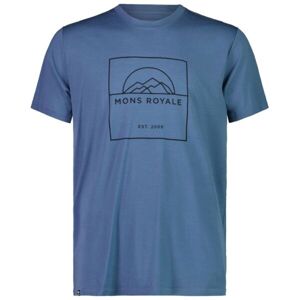 MONS ROYALE ICON Pánske funkčné tričko z Merina, modrá, veľkosť