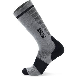 MONS ROYALE PRO LITE MERINO SNOW SOCK Unisex lyžiarske merino ponožky, sivá, veľkosť