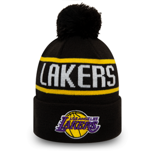 New Era NBA BOBBLE KNIT LOS ANGELES LAKERS čierna UNI - Pánska klubová zimná čiapka