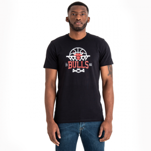 New Era NBA LEAGUE NET LOGO TEE CHICAGO BULLS čierna M - Pánske tričko