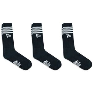 New Era STRIPE CREW 3PACK Ponožky, čierna, veľkosť 39 - 42