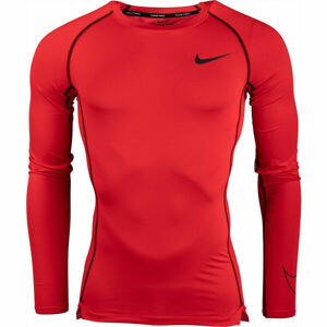 Nike NP DF TIGHT TOP LS M Pánske tričko s dlhým rukávom, červená, veľkosť L