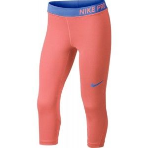 Nike PRO CAPRI ružová S - Dievčenské legíny