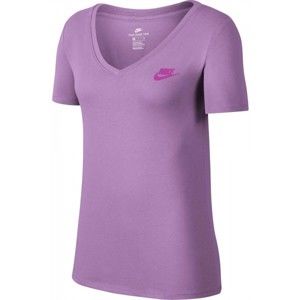 Nike TEE VNECK LBR W fialová XS - Dámske tričko