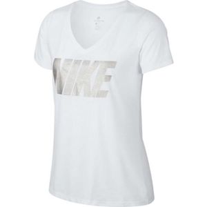 Nike NSW TEE NIKE MTLC BLOCK biela S - Dámske tričko