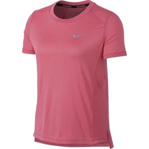 Nike MILER TOP SS W ružová L - Dámske tričko s krátkym rukávom