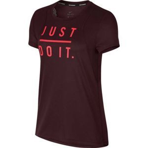Nike RUN TOP SS GX JDI vínová S - Dámske bežecké tričko