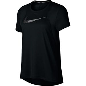 Nike RUN TOP SS FL čierna XS - Dámske bežecké tričko