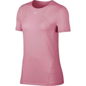 Nike NP TOP SS ALL OVER MESH W ružová XS - Dámske tréningové tričko