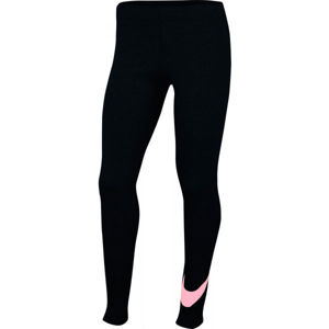 Nike NSW FAVORITES SWSH Dievčenské legíny, čierna,ružová, veľkosť