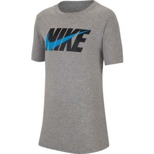 Nike NSW TEE SWOOSH BLOCK šedá XS - Chlapčenské tričko