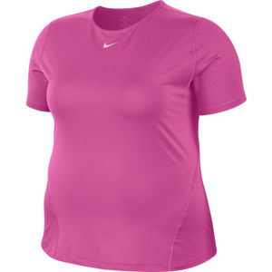 Nike TOP SS ALL OVER MESH PLUS W ružová 3x - Dámske tričko plus size