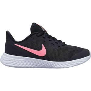 Nike REVOLUTION 5 GS Detská bežecká obuv, čierna,ružová,biela, veľkosť 36.5