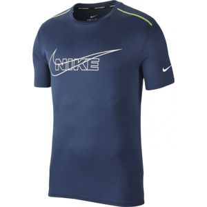 Nike DF BRTHE RUN TOP HBR M tmavo modrá S - Pánske bežecké tričko