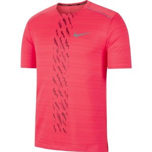 Nike DRY MILER SS EDGE GX PO M červená XL - Pánske bežecké tričko