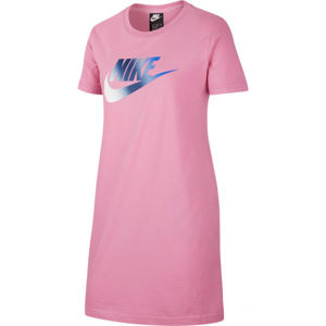Nike NSW TSHIRT DRESS FUTURA G ružová XS - Dievčenské šaty