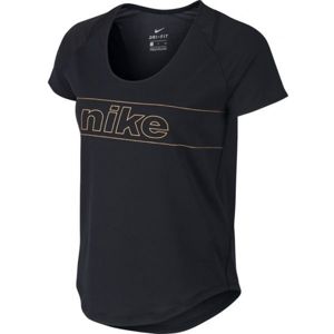 Nike TOP SS 10K GLAM W Dámske bežecké tričko, čierna, veľkosť M